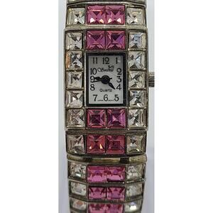 Women's Swanie watch. Pink and silver jeweled bangle style band